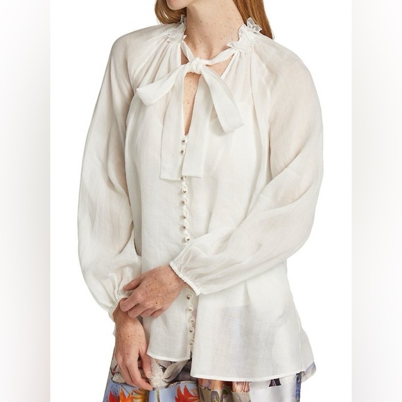 Zimmermann Blouse|Zimmermann Wild Botanica Bow Butterfly Blouse(AU 0/ US 4) - Picture 1 of 16